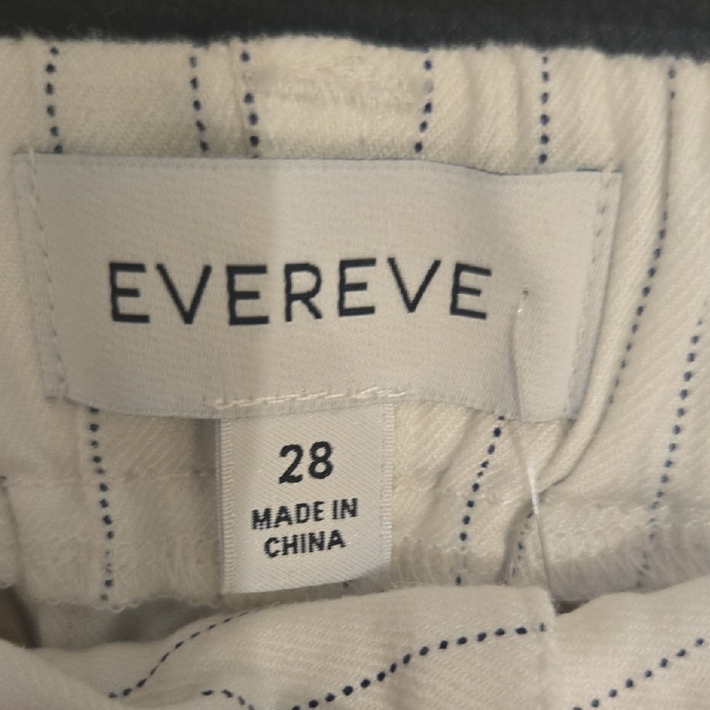 Evereve White Shorts with Navy Pinstripes - Picture 3 of 3